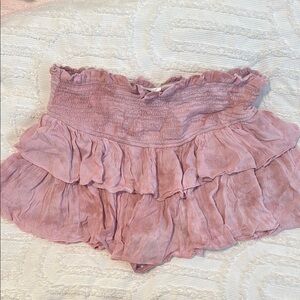 Large pink tie-dye ruffle skort